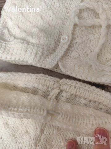 Бебешки плетен комплект , снимка 2 - Комплекти за бебе - 52632198