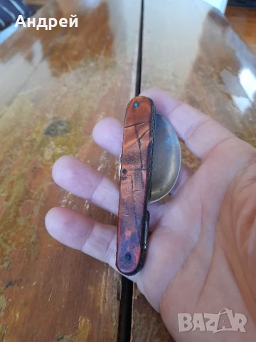 Стара сгъваема лъжица П.Денев, снимка 3 - Други ценни предмети - 51170895