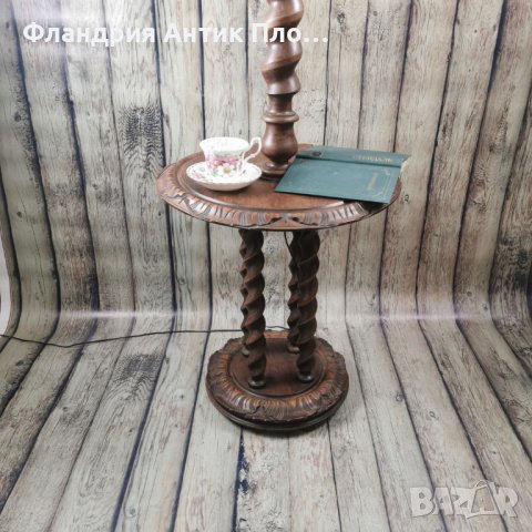 Дървен лампион с масичка, снимка 5 - Лампиони - 39064342