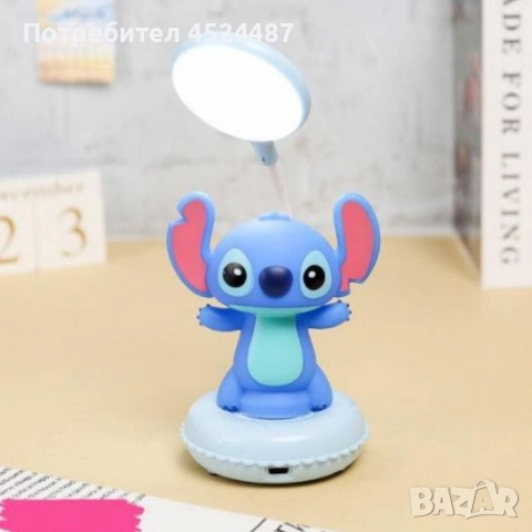 Настолна LED 3D лампа Stitch & Angel, снимка 6 - Лед осветление - 52620945