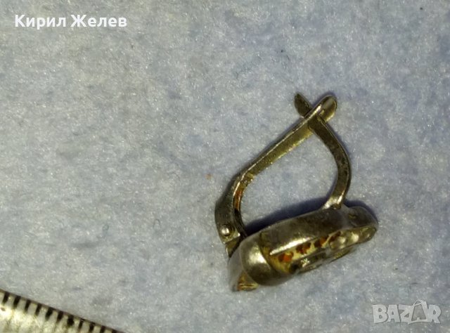 Две СЪРЦА в ЕДНО Стара СРЕБЪРНА АРТ ОБЕЦА с КРИСТАЛЧЕТА СРЕБРО 925 с АНГЛИЙСКО ЗАКОПЧАВАНЕ 40129, снимка 11 - Обеци - 42485854