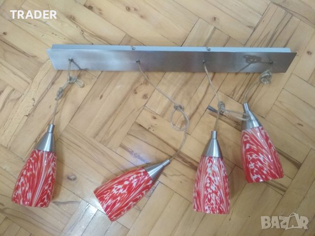 лампион полилей абажур осветително тяло лампа четворка тип камбанки капка