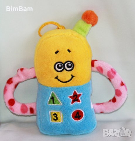 Бебешка плюшена играчка дрънкалка - телефон / AMEK toys