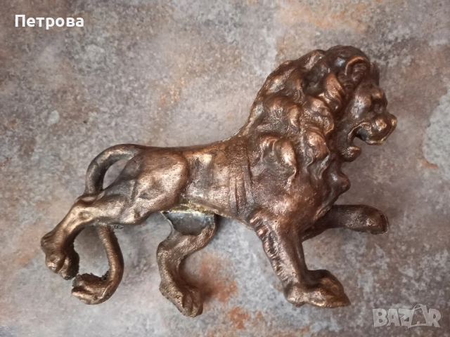 Масивна бронзова фигура с лъв , снимка 6 - Декорация за дома - 52029340
