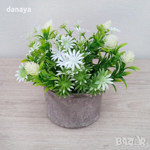 3487 Изкуствено цвете в кашпа, 13 см, снимка 6 - Изкуствени цветя - 39583998