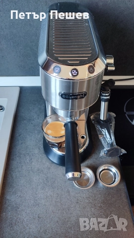 180лв. Кафемашина Delonghi Dedica EC685 перфектно еспресо кафе крема цедки E.S.E. pods Делонги 