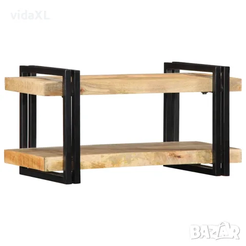 vidaXL Стенен рафт 70x33x35 cm Масивна груба дървесина Манго