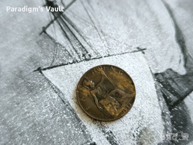 Монета - Великобритания - 1 фартинг | 1917г., снимка 1 - Нумизматика и бонистика - 44446325