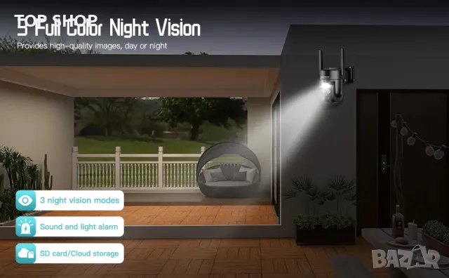 BEENOCAM 4K соларна автономна въртяща се камера със соларен панел, снимка 6 - Камери - 48774454