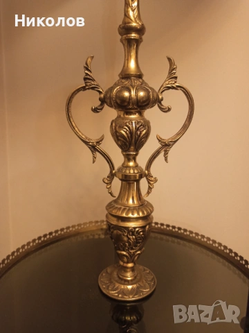 Месингова стояща лампа, снимка 3 - Антикварни и старинни предмети - 53242563