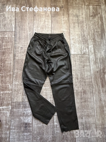 Нови висока талия разкошни мека кожа кожени дълги елегантни ежедневни панталони , снимка 4 - Панталони - 52486222