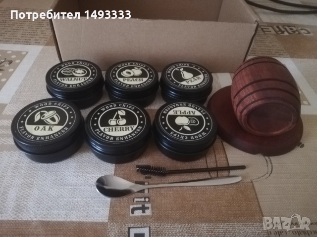 Комплект за опушване на уиски с 6 различни аромата, снимка 2 - Аксесоари за кухня - 52841327