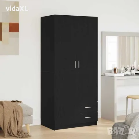 vidaXL Гардероб Черния дъб 80 x 52 x 180 cm Инженерна дървесина（SKU: 862437）, снимка 2 - Гардероби - 56135323