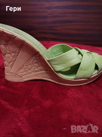 Чехли в свеж зелен цвят, снимка 3 - Чехли - 41351314