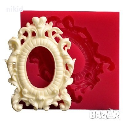 рамка с крачета овал силиконов молд форма фондан гипс, снимка 5 - Форми - 37277369