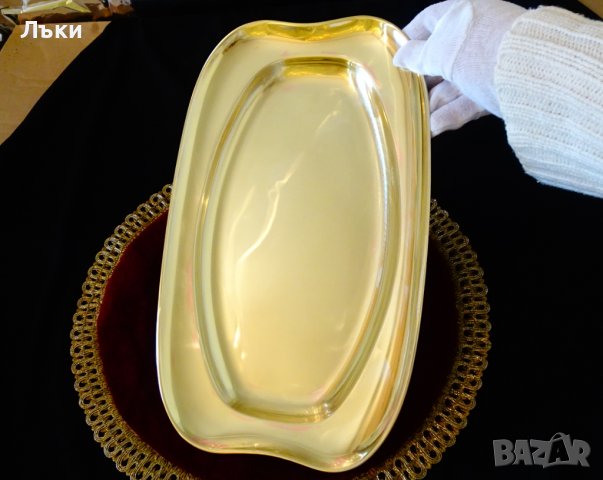 Бронзов съд за сервиране,плато 34 см. , снимка 5 - Антикварни и старинни предмети - 39999026