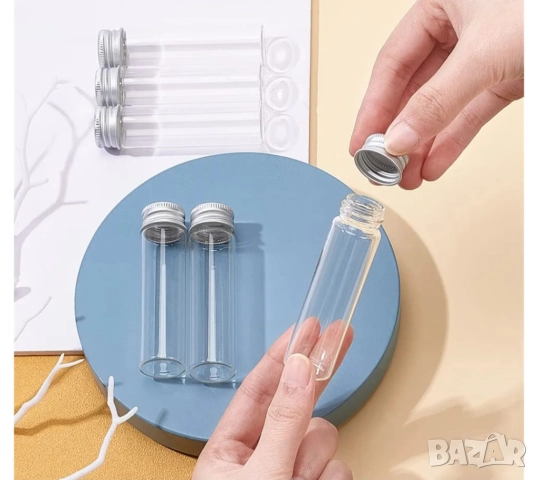12 бр Стъклени бутилки за съхранение с алуминиева винтова капачка, снимка 2 - Други стоки за дома - 52903089
