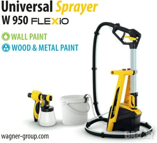 Пистолет с помпа за боядисване на латекс WAGNER W950 FLEXIO, 630 W, 525 мл./мин., снимка 7 - Други инструменти - 50032524