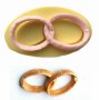 2 големи Халки Пръстени пръстен сватба силиконов молд форма фондан гипс декор, снимка 1 - Други - 42136677