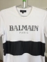 Л / ХЛ Оригинална Balmain Дамска Туника Тениска Бяла Черна Еластичен памук, снимка 3