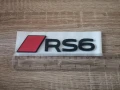 емблема Audi RS6 нов стил черно с червено, снимка 2