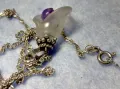 СРЕБЪРЕН ПЕНДАНТ ЦВЕТЕ КАМБАНКА с ВЕНЕЦИАНСКО СТЪКЛО МУРАНО и АМЕТИСТ с ВЕРИЖКА от СРЕБРО 925 49763, снимка 8
