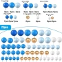 72 броя тъмно светло сини бели златисти топчета топки на тел от стиропор за декорация на торта , снимка 3