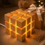 Дървена кубична LED нощна лампа Infinity8Hub 3000K, снимка 1