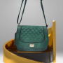 Стилна дамска чанта с капитониран ефект от еко к. в елегантен дизайн, снимка 1 - Чанти - 44767610