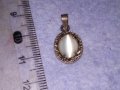 ВИНТИДЖ ВЕРСАЧЕ СРЕБЪРЕН МЕДАЛЬОН СРЕБРО 925 с ШЛИФОВАН КАМЪК КОТЕШКО ОКО 38602, снимка 7