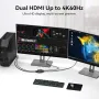 DGYBDFC 4K60Hz Displayport към двоен HDMI адаптер, DP 1.4 към 2х HDMI 2.0, снимка 3