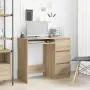 vidaXL Бюро, дъб сонома, 90x45x76 см(SKU: 801376), снимка 2