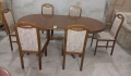 Комплект масивна разтегателна маса с 6 стола, снимка 2