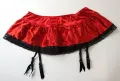 Червен колан с жартиери/ мини пола от сатен , снимка 4