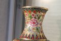 Китайска ваза месинг с емайл , снимка 8