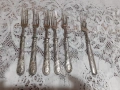 Стари антикварни посребрени вилици 5 + 1, снимка 1
