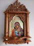 Дърворезба-домашен иконостас с иконопис "Богородица с младенеца", снимка 1 - Други - 22001552