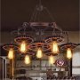 Висяща лампа Ретро полилей от ковано желязо Индустриална винтидж висяща лампа, снимка 1 - Лампи за таван - 34978653