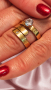 Модерен дамски пръстен тип халка от неръждаема стомана с цирконий Casablanca