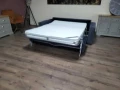 Сив диван тройка от плат набук с функция сън, снимка 7