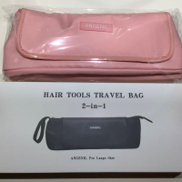 ANGENIL 2 в 1 термоустойчива чанта за уреди за оформяне на коса -четка, преса, маша, розова, снимка 10 - Други - 44804014