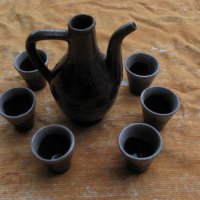 Чайник кана с 6 чашки, снимка 1 - Антикварни и старинни предмети - 34418745