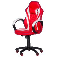Геймърски стол с футболни мотиви Carmen 6300 - червено-бял, снимка 1 - Столове - 39166299