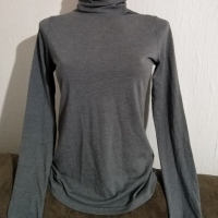 Бяло-черно поло, L; Сиво фино поло, снимка 4 - Блузи с дълъг ръкав и пуловери - 35994076