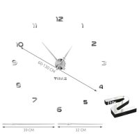 3D Часовник за стена, с лепящи цифри, реални снимки в обявата, снимка 3 - Стенни часовници - 42485501