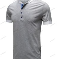 Мъжка класическа Henley тениска с къс ръкав, 6цвята - 023, снимка 3 - Тениски - 41492117