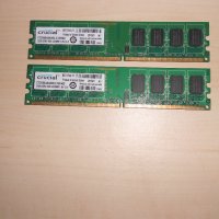 636.Ram DDR2 800 MHz,PC2-6400,2Gb.crucial.Кит 2 Броя.НОВ., снимка 1 - RAM памет - 41242458
