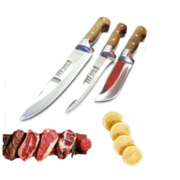Комплект стоманени касапски ножове 3 части, снимка 2 - Прибори за хранене, готвене и сервиране - 36248911