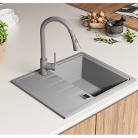 Кухненска мивка от Гранит модел Милано 620 x 500 mm сив, снимка 5 - Други - 35861872