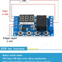 Реле за време DC 6-30V циклично реле , снимка 7 - Друга електроника - 40385916
